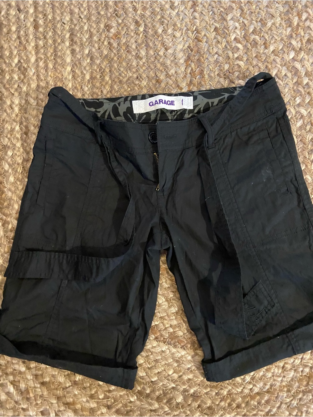 Garage Black Cargo Bermuda Shorts